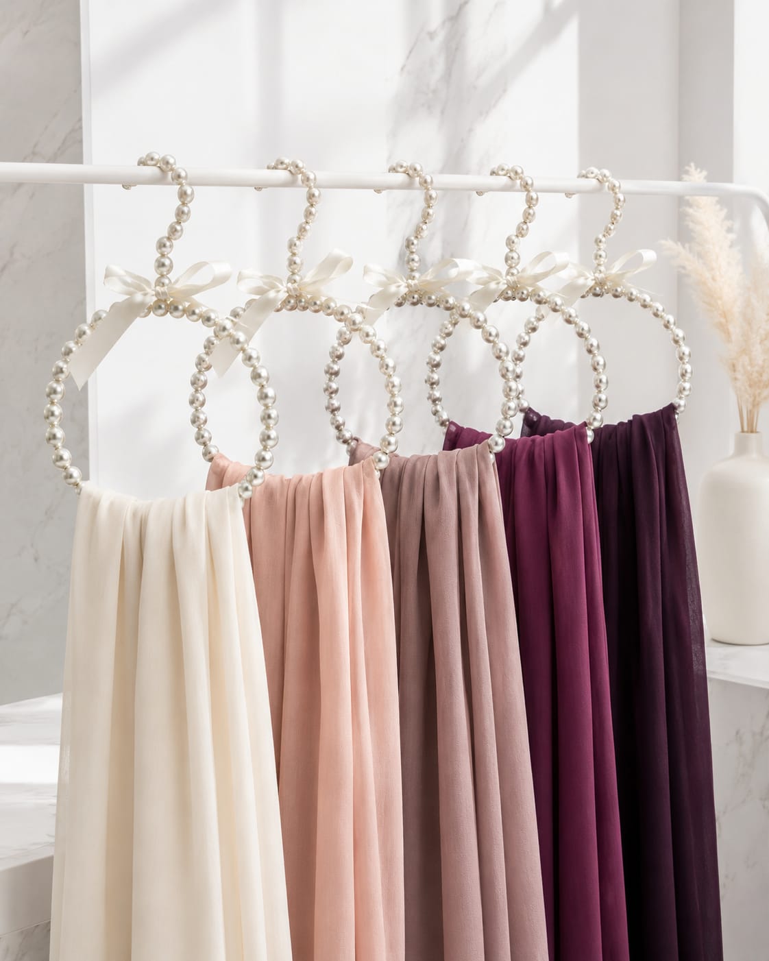 Round Pearl Hangers for Hijab & Scarves