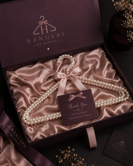 Pearl Beaded Hangers with Bow | Aesthetic Gift Box | Handcrafted Luxury